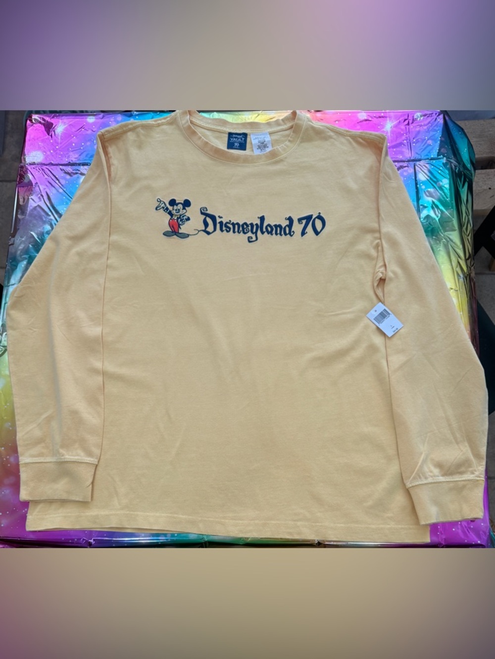 NWT ~ Disneyland Resort 70th Anniversary Yellow Long Sleeve Shirt ~ Adult LG